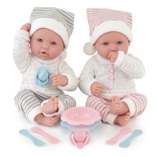 Twin baby dolls boy girl - 14",